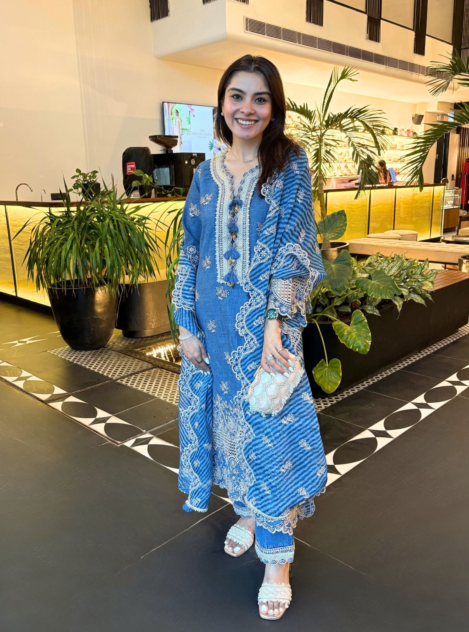 Luri Denim Kurta Set