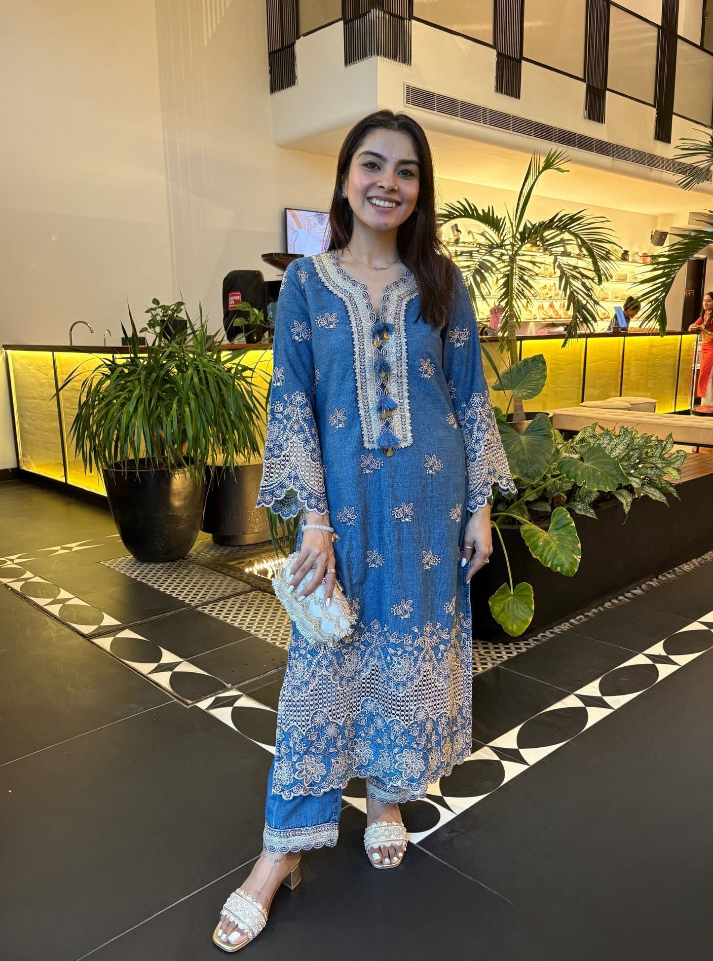 Luri Denim Kurta Set