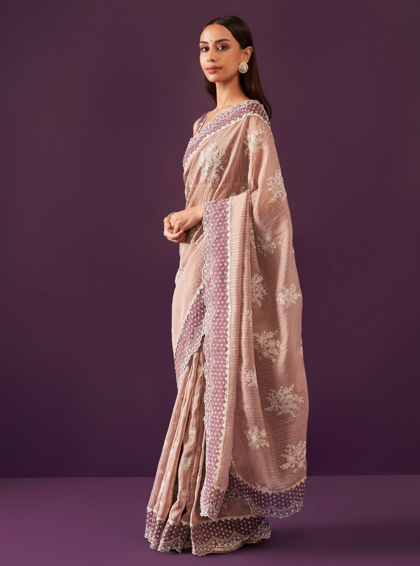 Aniyah Banarsi Lilac Saree