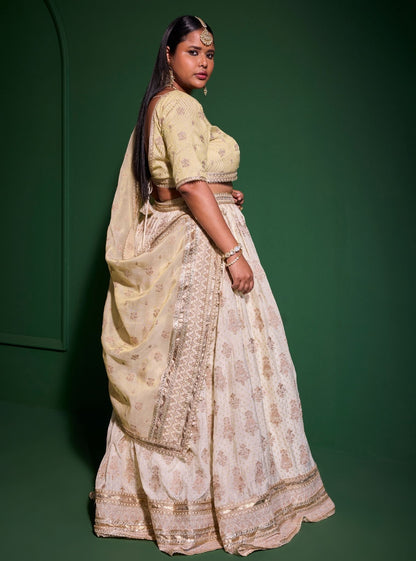 Rang Banarsi Off White Lehenga