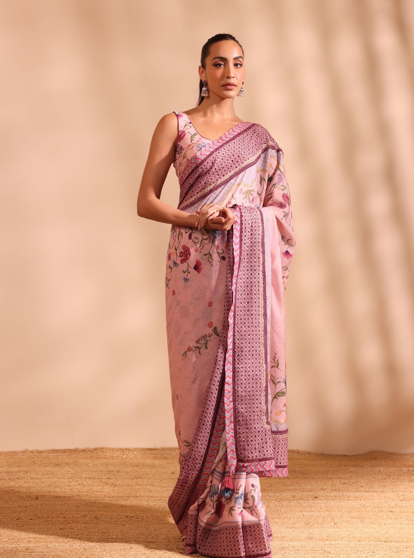Niri Lawn Pink Saree