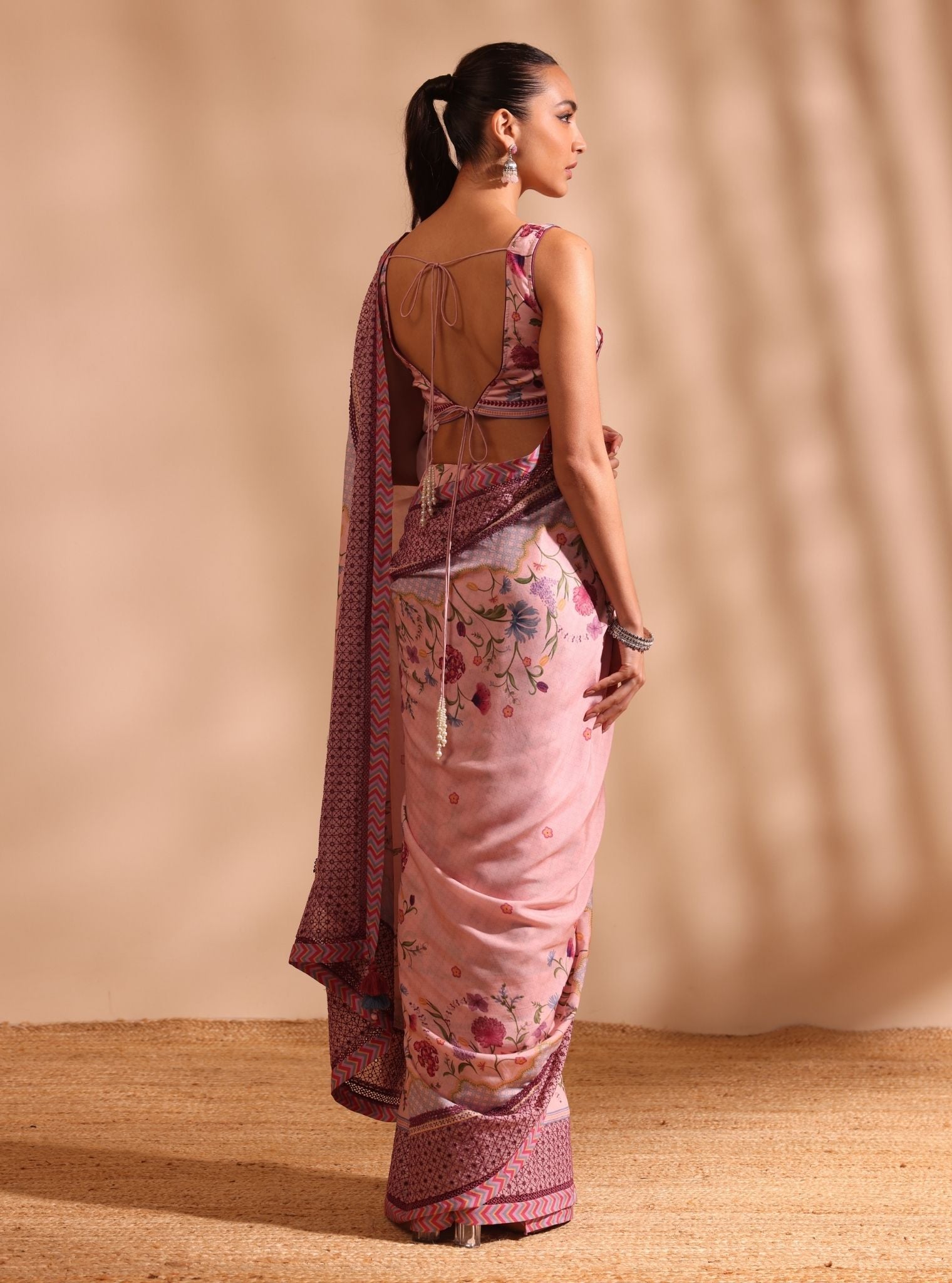 Niri Lawn Pink Saree