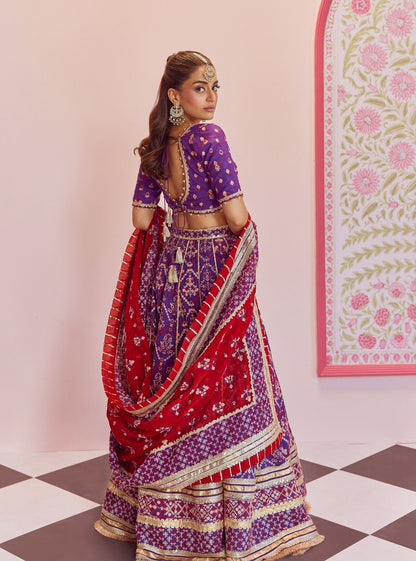 Anton Bemberg Silk Purple Lehenga