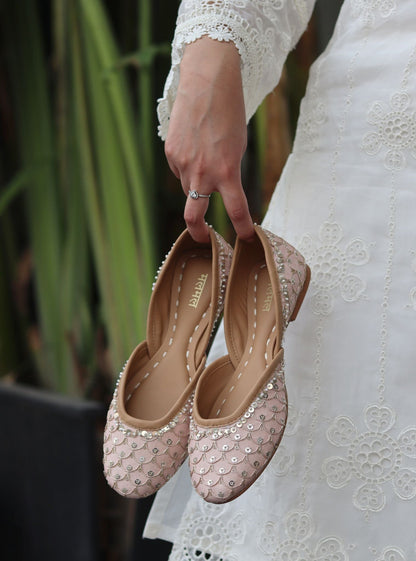 Zoya Light Pink Vegan Jutti