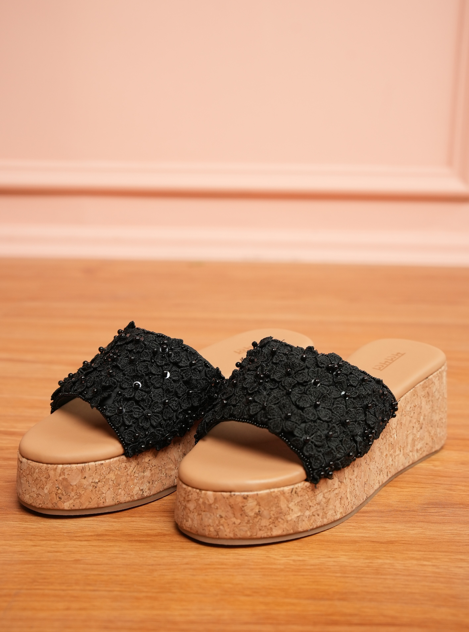 Aaliyah Black Platform Wedge Heel
