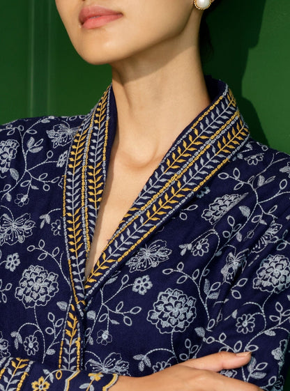 Colby Wool Navy Shirt Co-ord Set