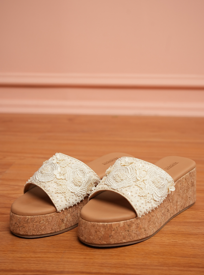 Amelia White Platform Wedge Heel