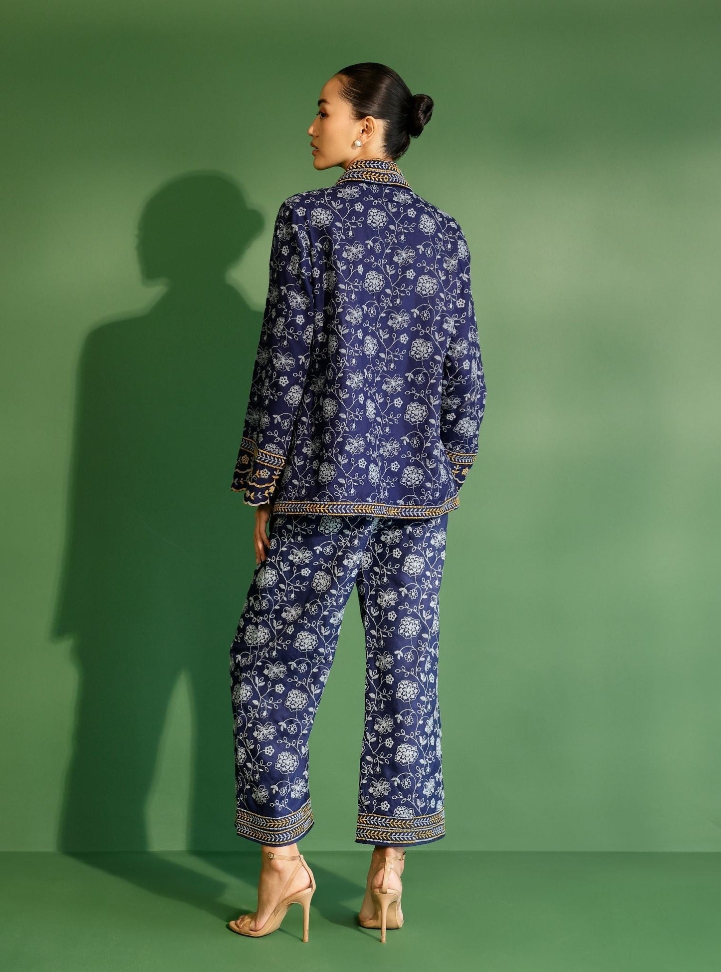 Colby Wool Navy Shirt Co-ord Set