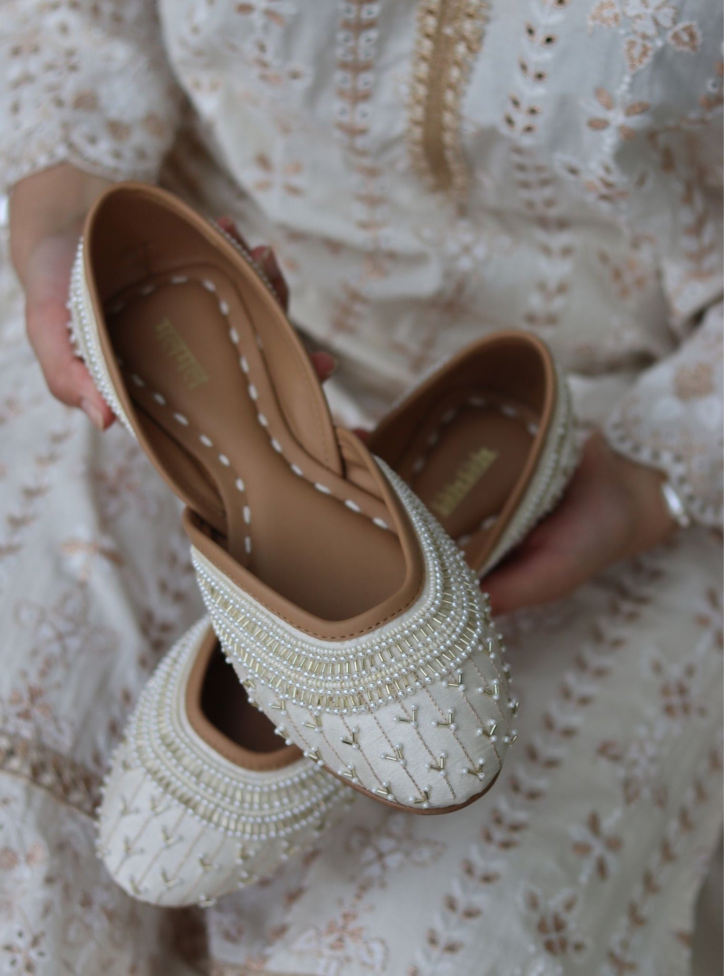 Hiral Light Gold Vegan Jutti