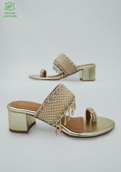 Aafrie Gold Vegan Kohla Heel
