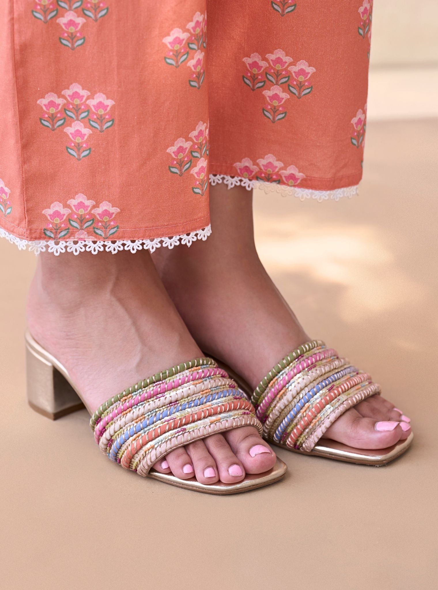 Montana Multicolour Vegan Block heel