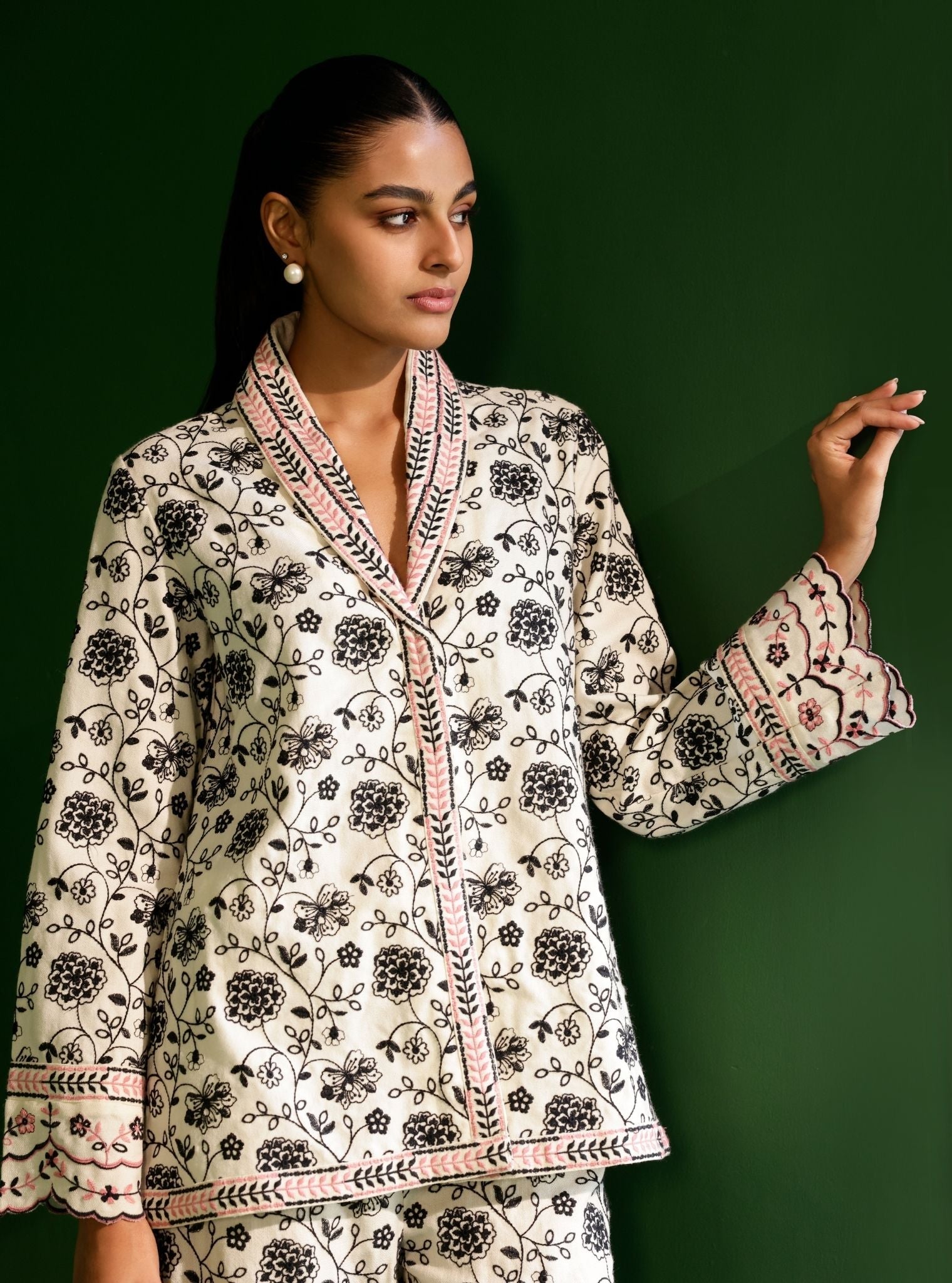 Colby Wool Off White Shirt Co-ord Set