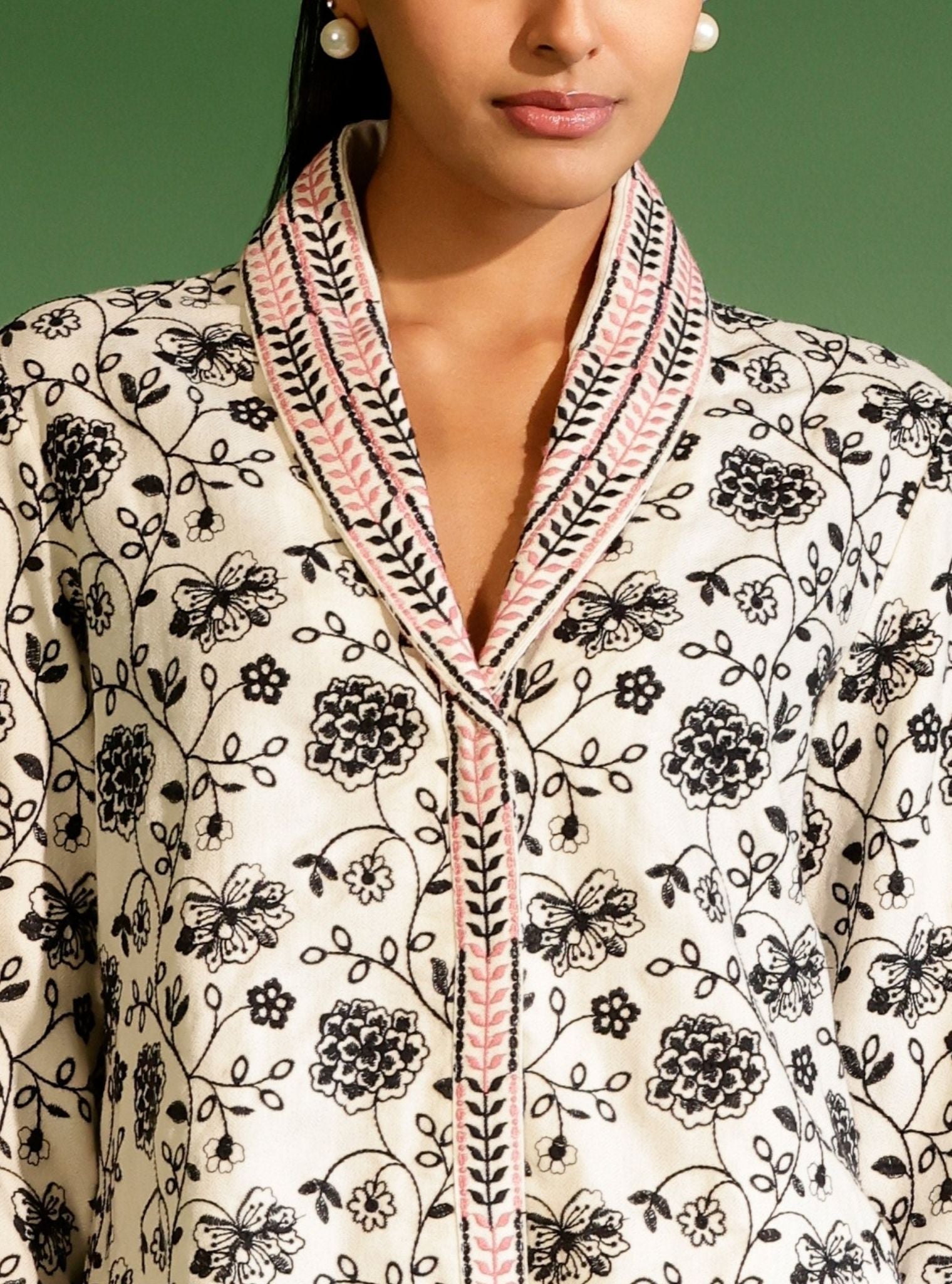 Colby Wool Off White Shirt Co-ord Set