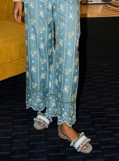 Norah Wool Light Blue Shirt Set