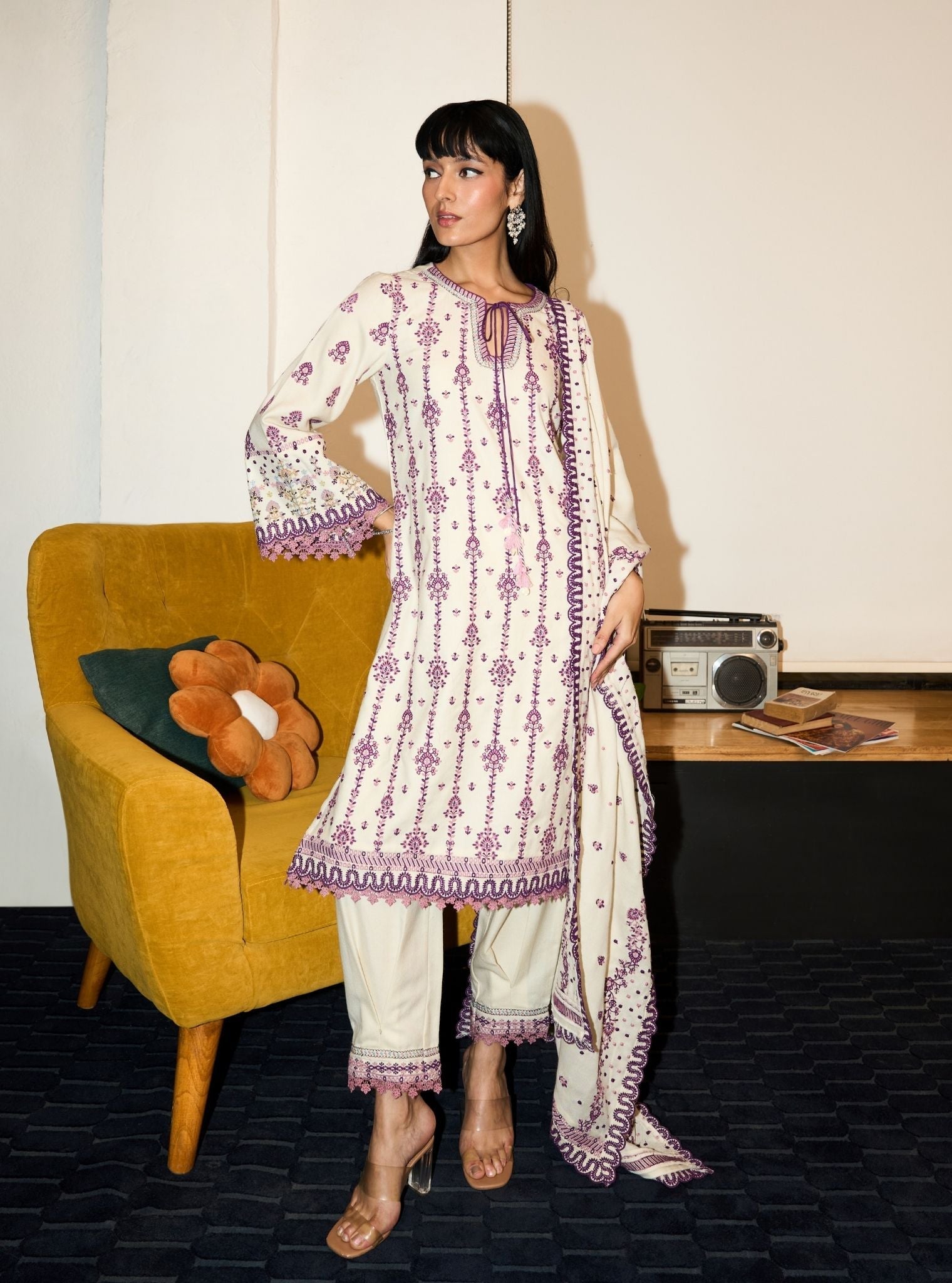 Celia Wool Off White Kurta Set