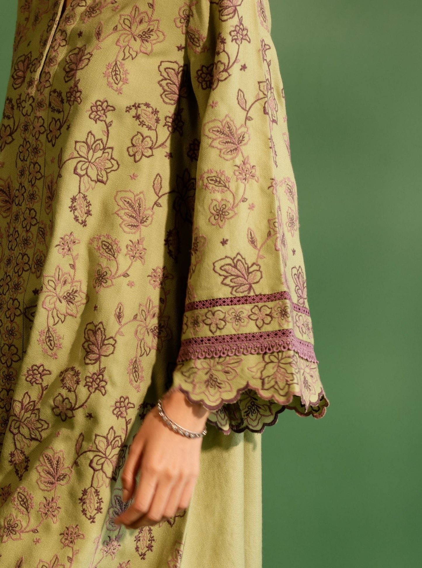 Ellis Wool Green Kurta Set