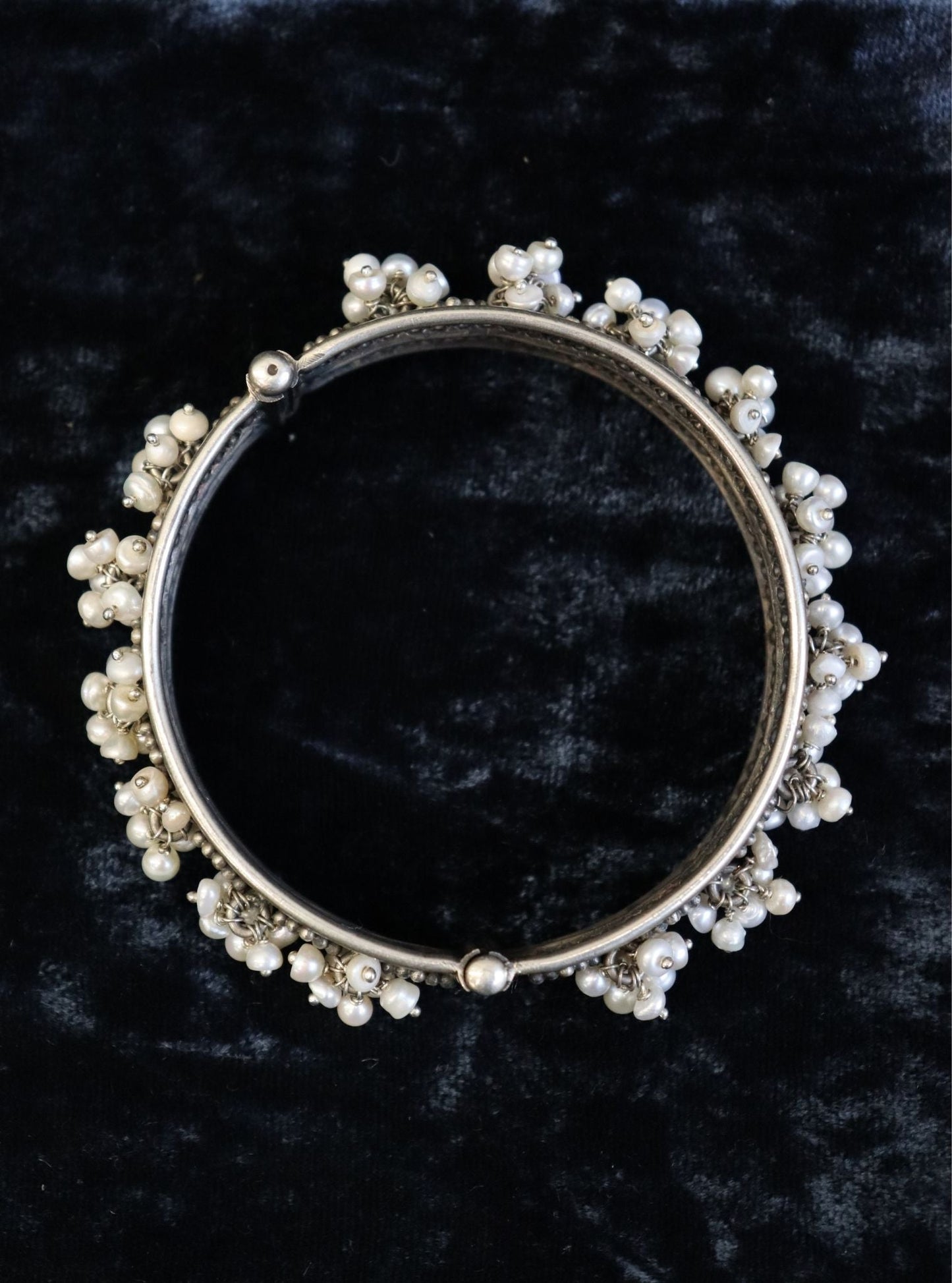 Pure Silver Pearl Pancheli Bangle