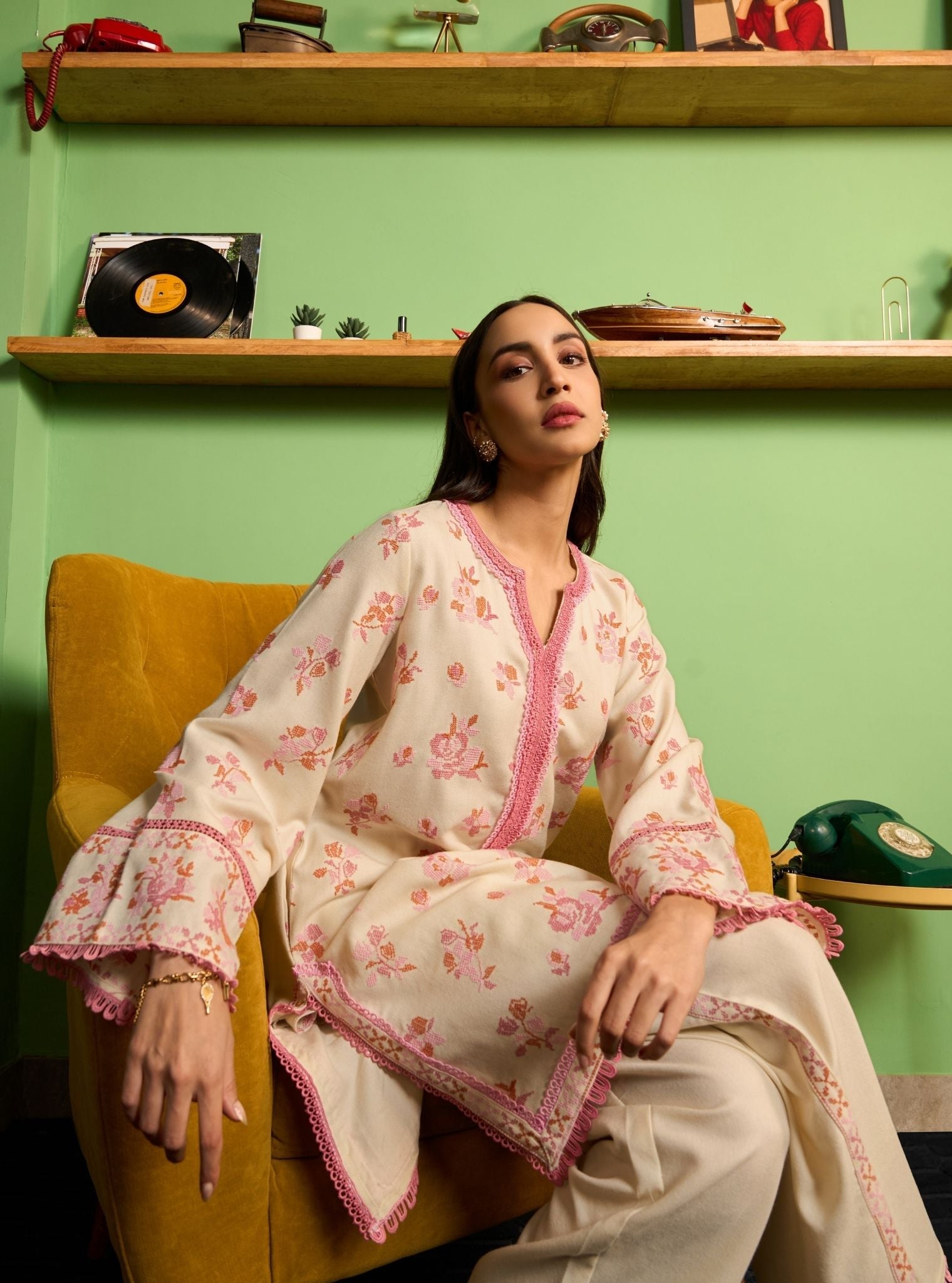 Lottie Wool Off White Kurta Set