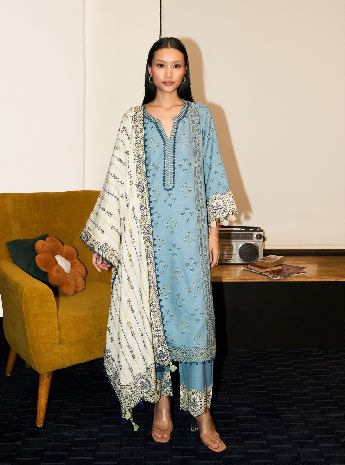 Tessa Wool Light Blue Kurta Set