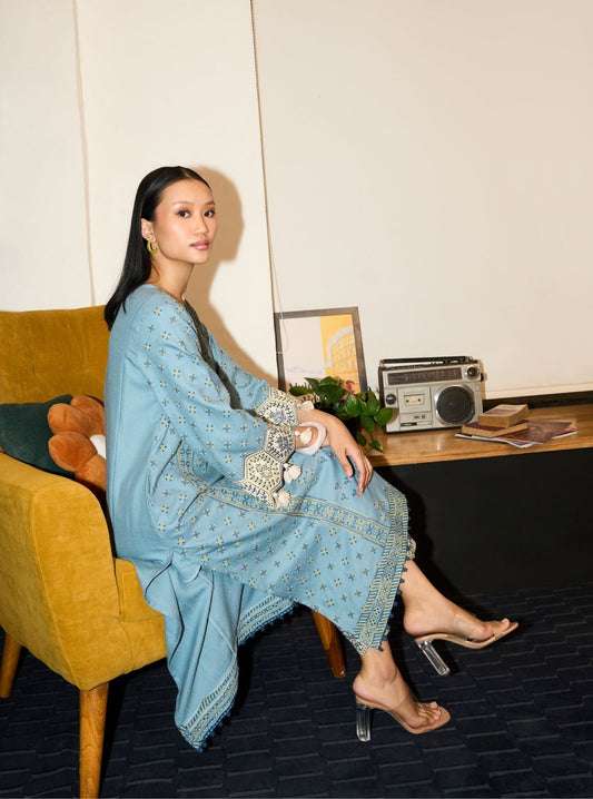 Tessa Wool Light Blue Kurta Set