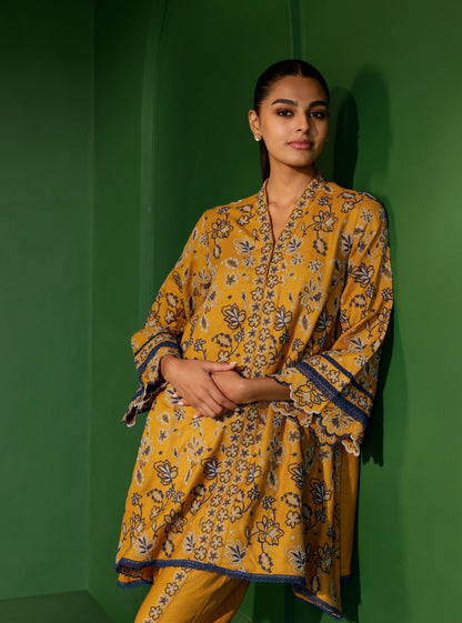 Ellis Wool Mustard Kurta Set