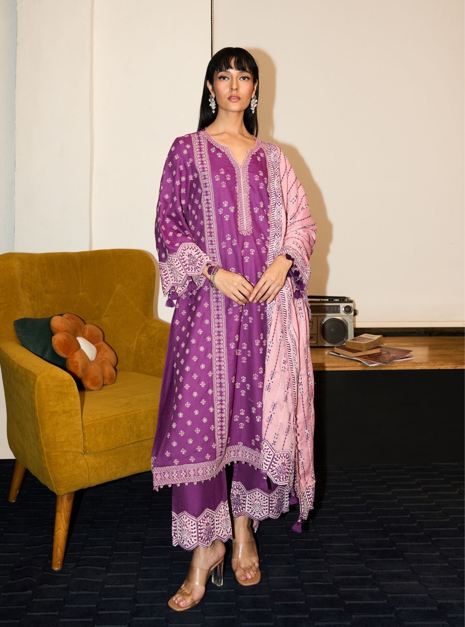Tessa Wool Purple Kurta Set