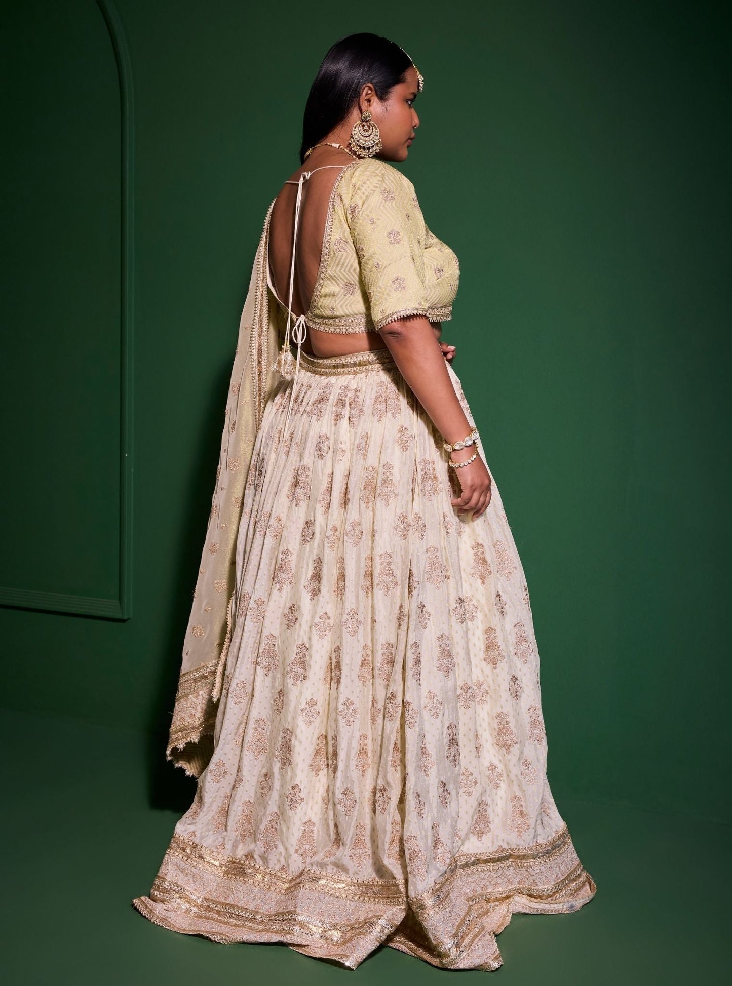 Rang Banarsi Off White Lehenga