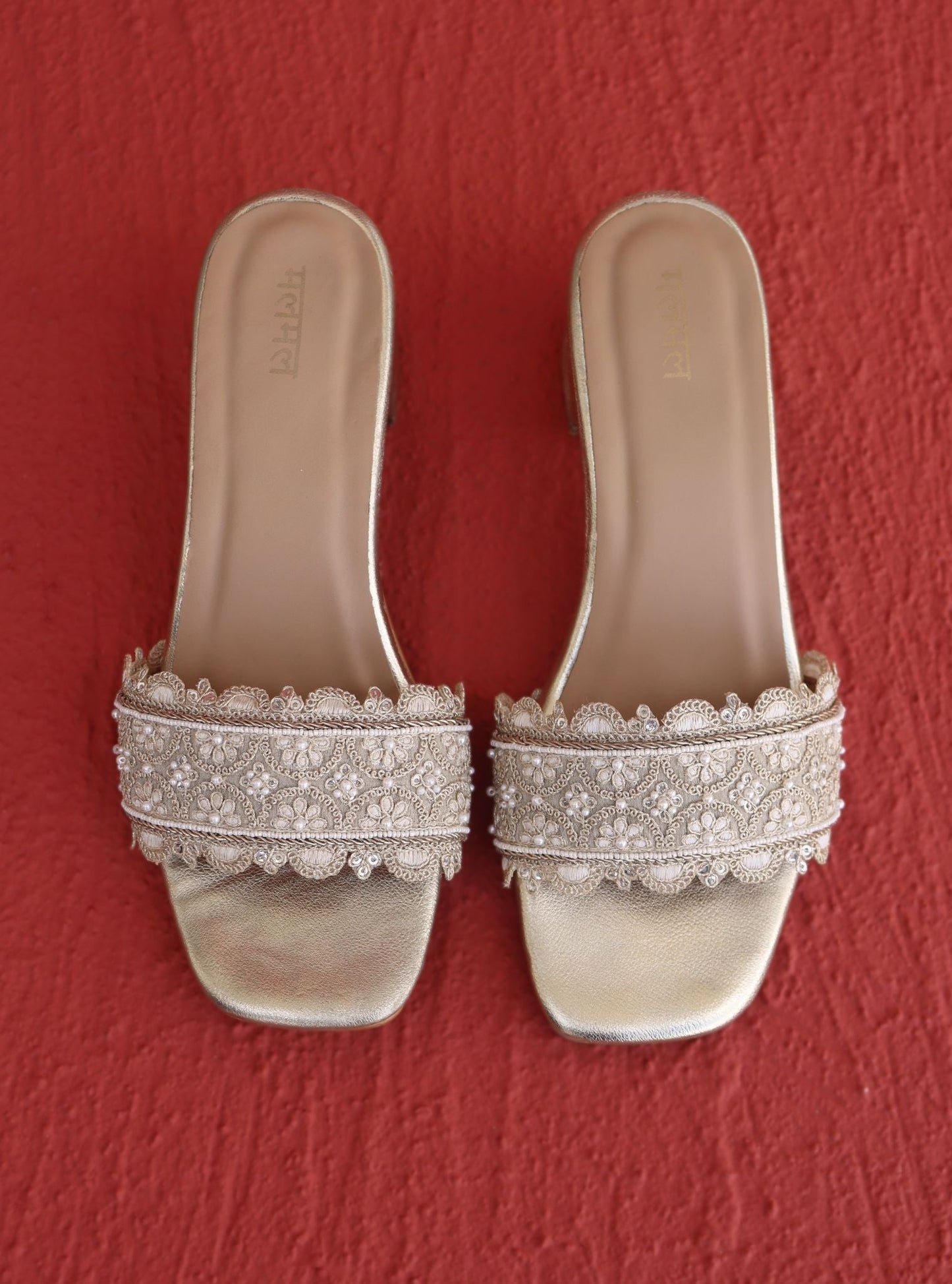 Kshipra Gold Vegan Block Heel