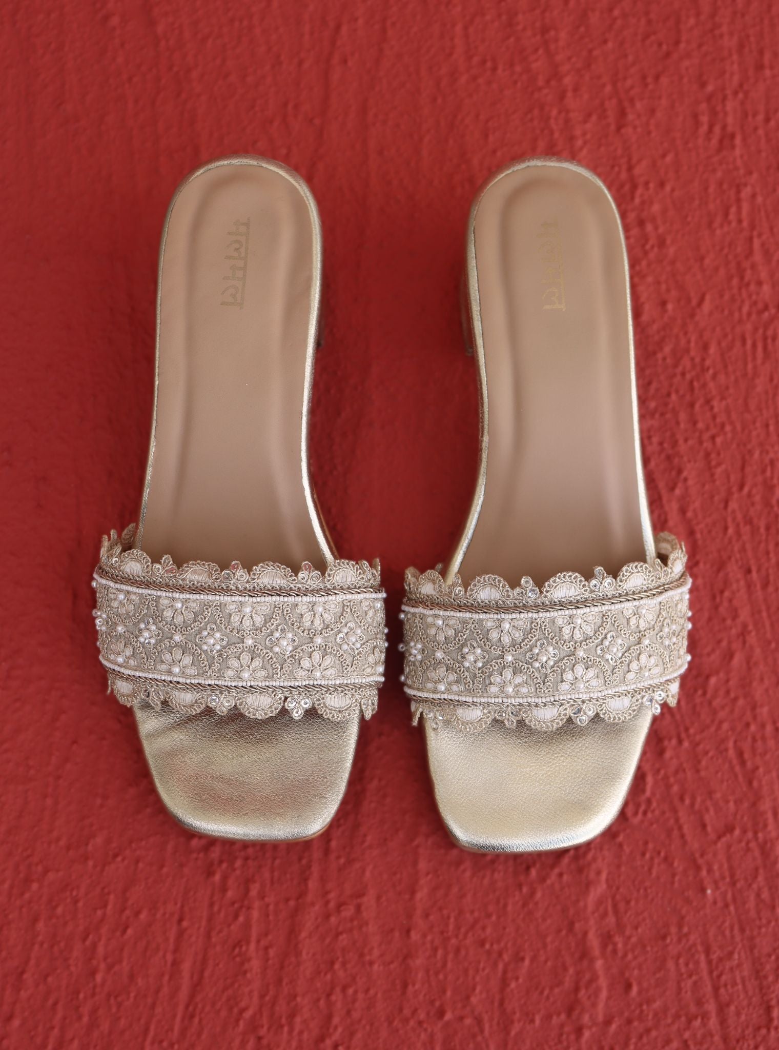 Kshipra Gold Vegan Block Heel