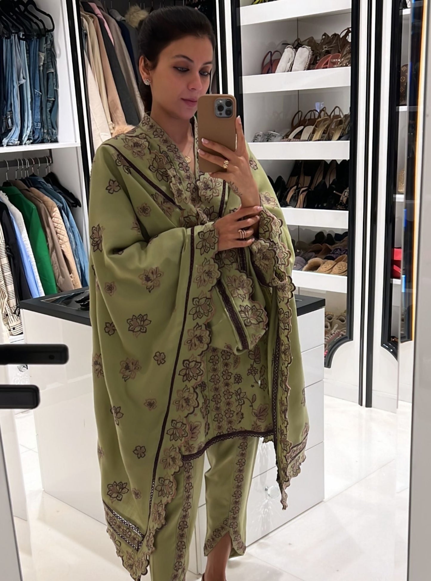 Ellis Wool Green Kurta Set