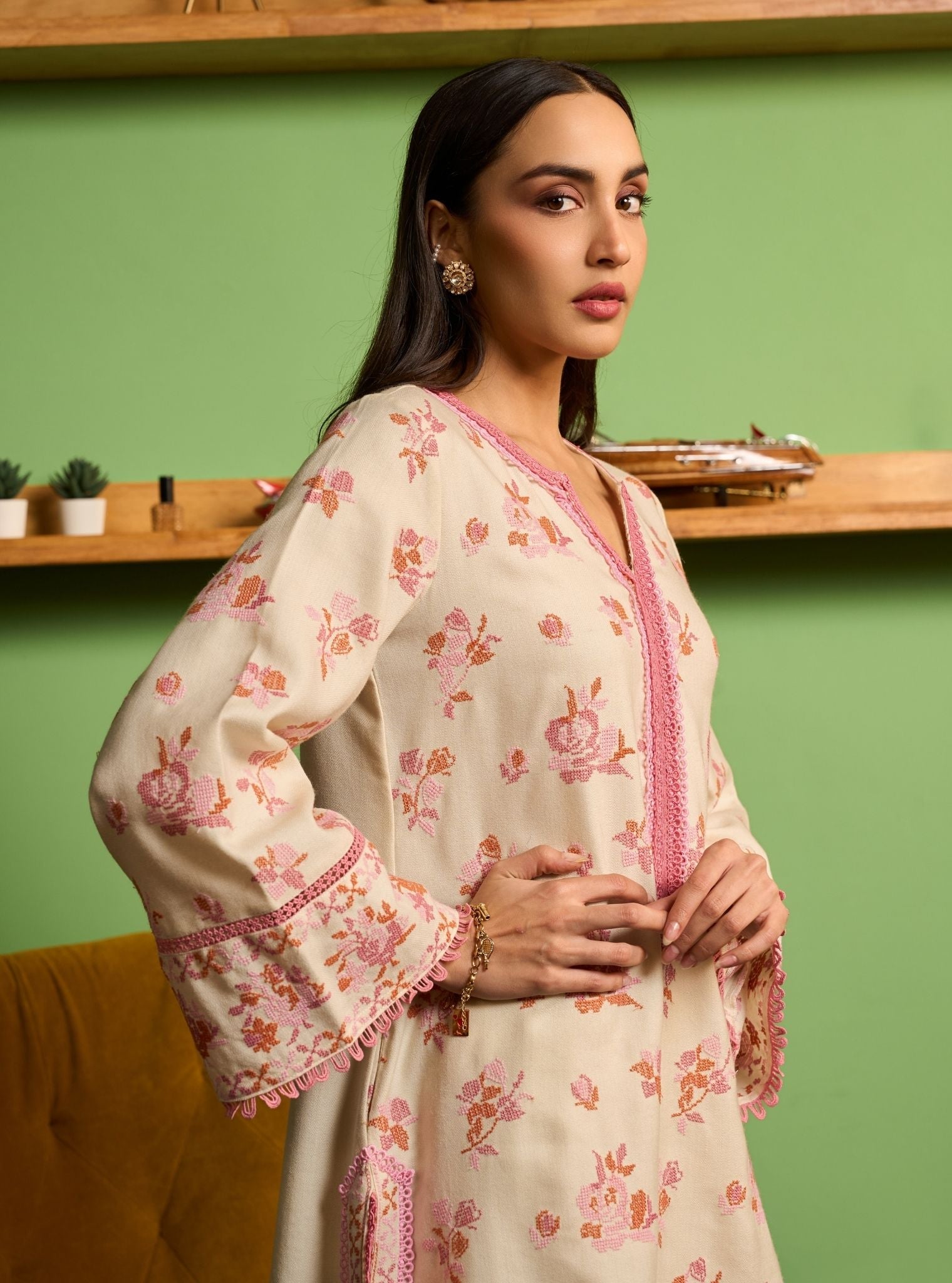 Lottie Wool Off White Kurta Set