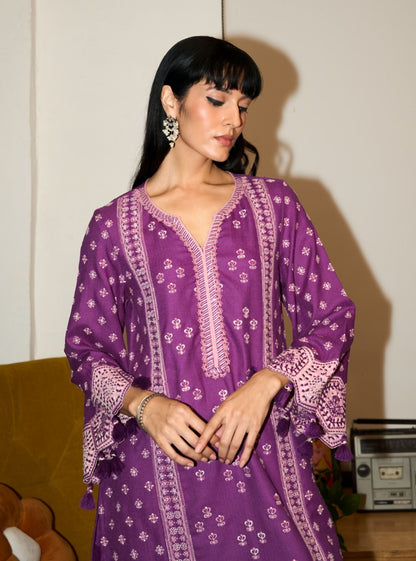 Tessa Wool Purple Kurta Set