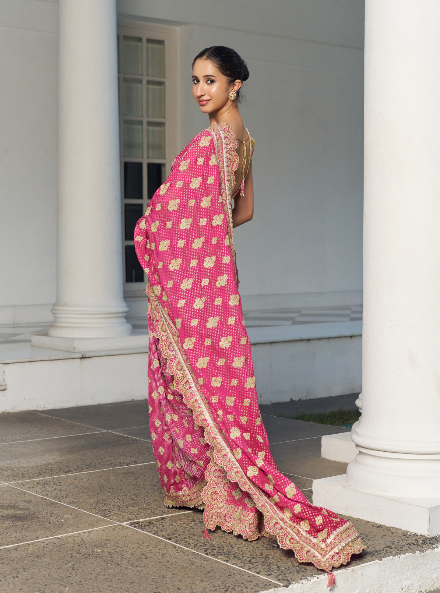 Taani Banarsi Fuschia Saree