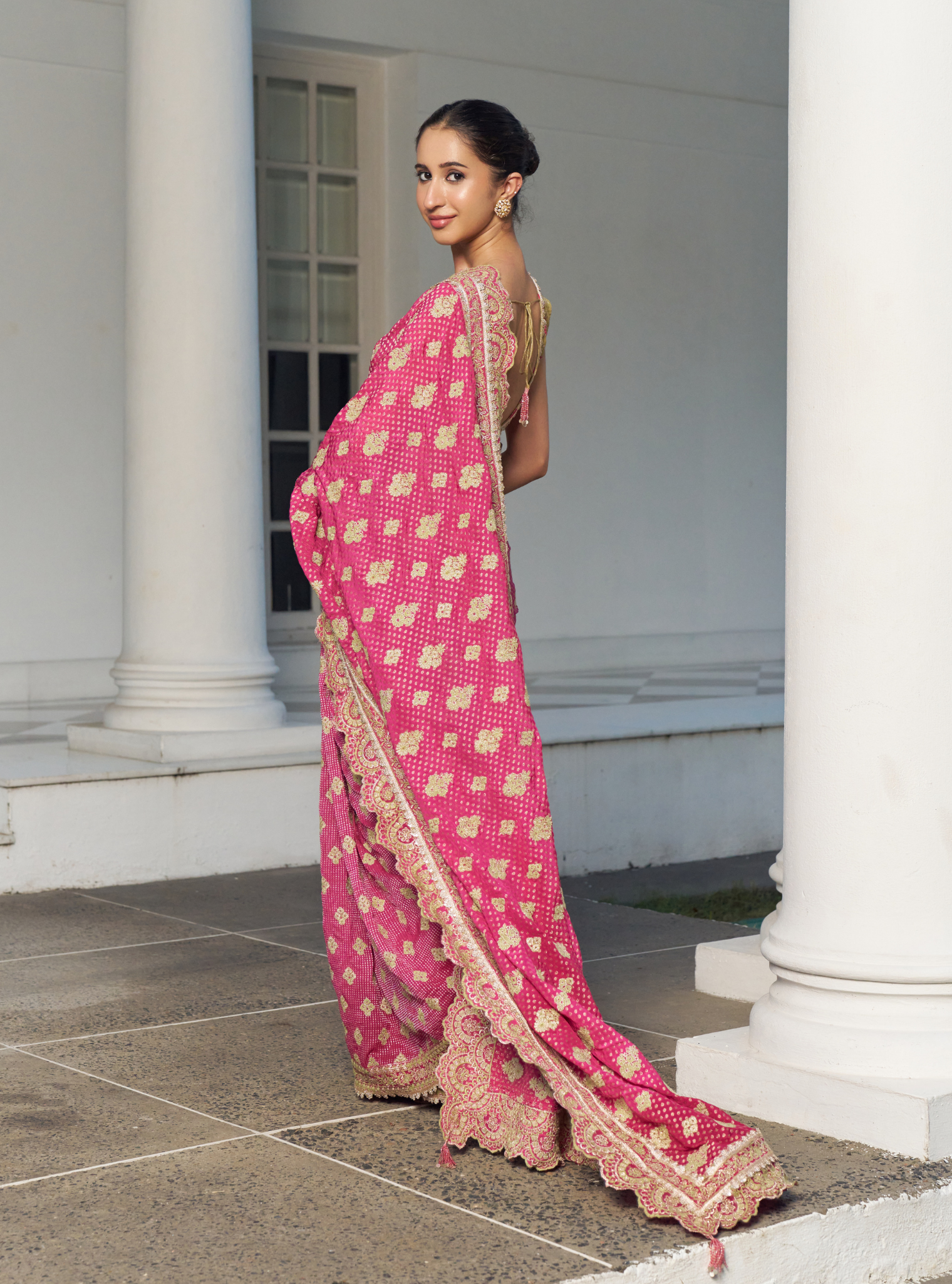 Taani Banarsi Fuschia Saree