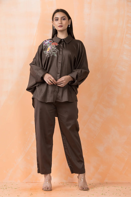 Designer Cotton Satin Co-ord Set