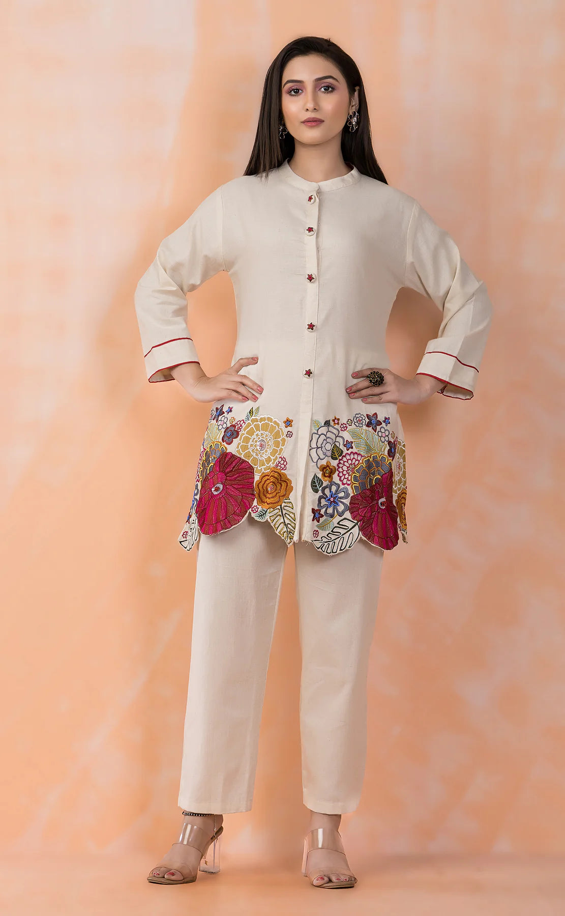 Embroidered Cotton Co-ord Set