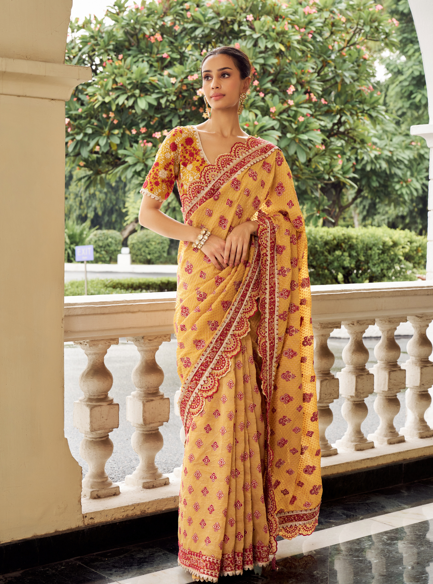 Taani Banarsi Mustard Saree