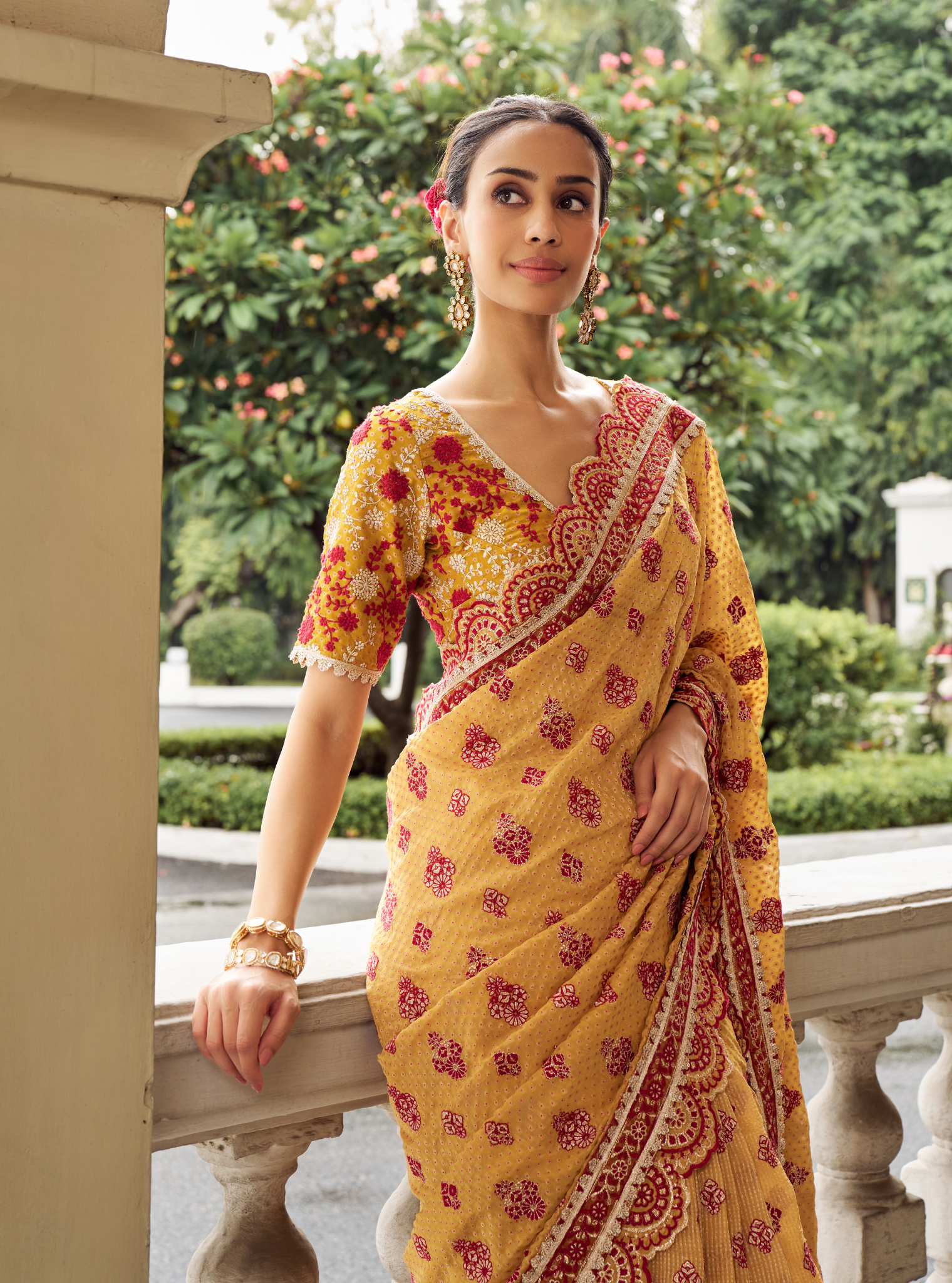 Taani Banarsi Mustard Saree