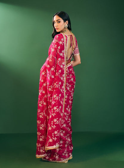 Kavya Organza Fuschia Saree