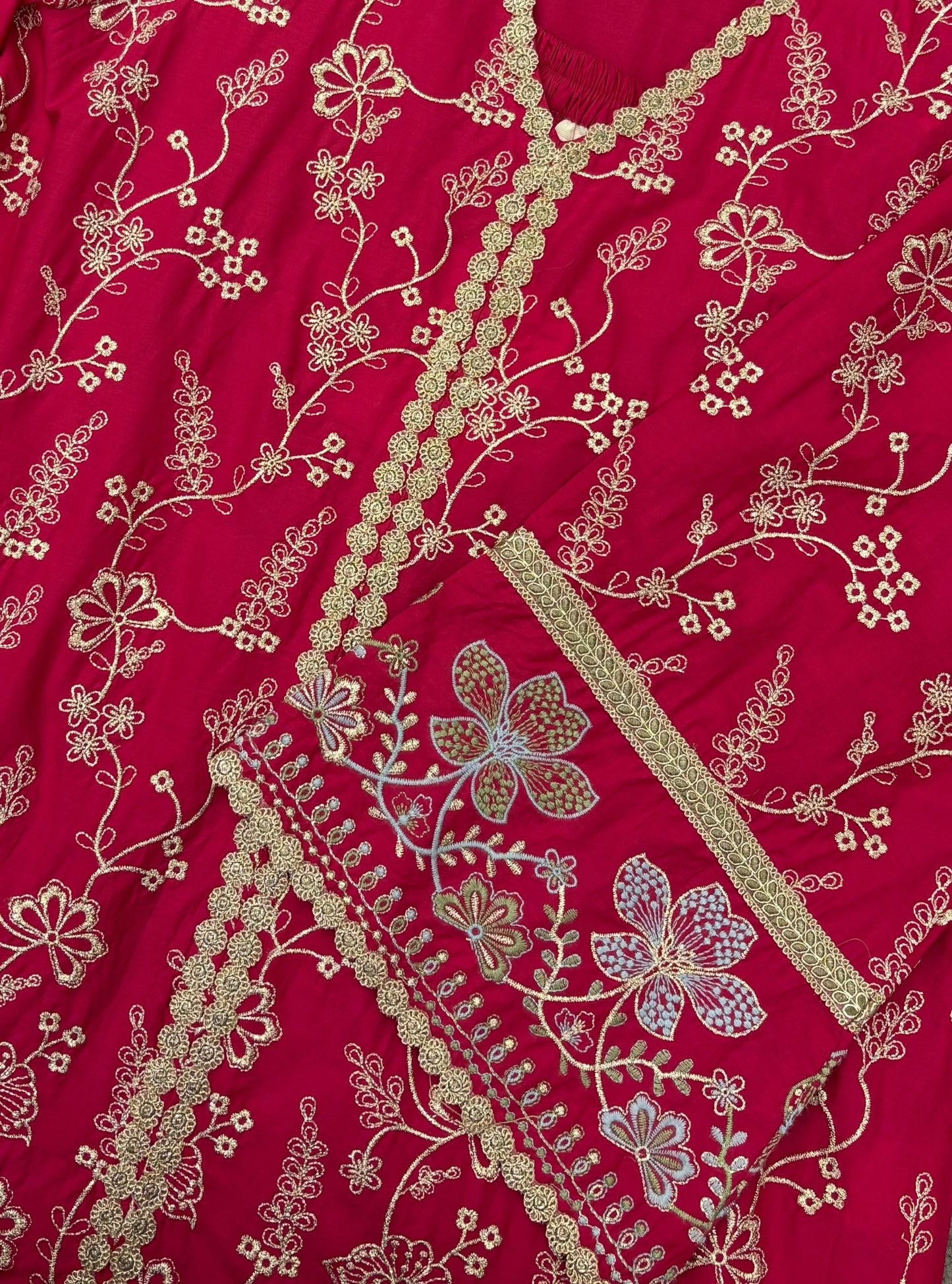 Rina Supima Cotton Fuchsia Kurta with Fuchsia Dhoti Pant Set