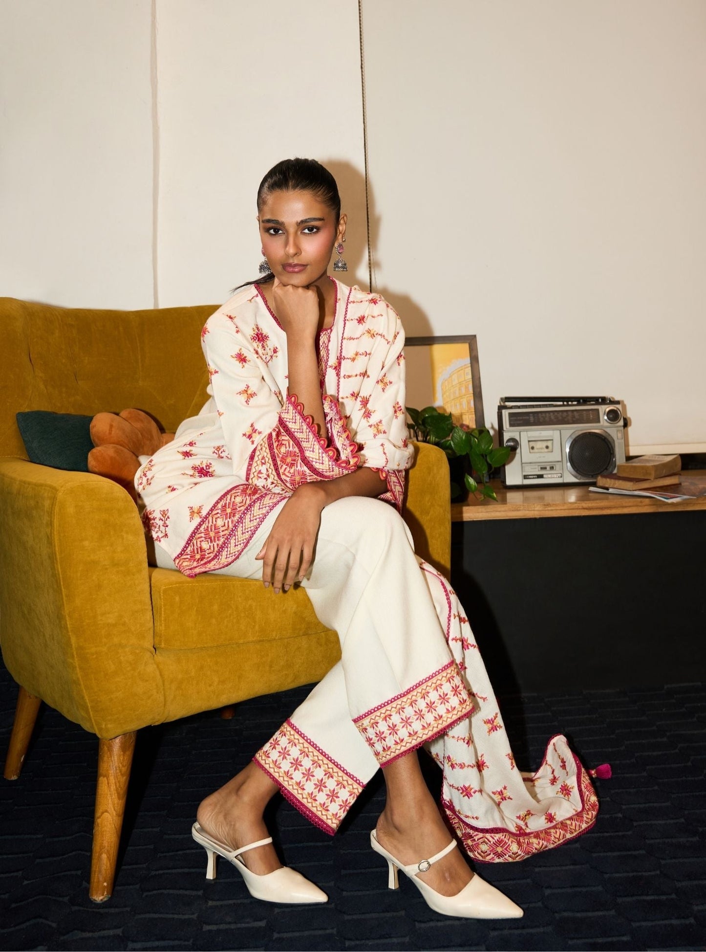 Colette Wool Off White Kurta Set