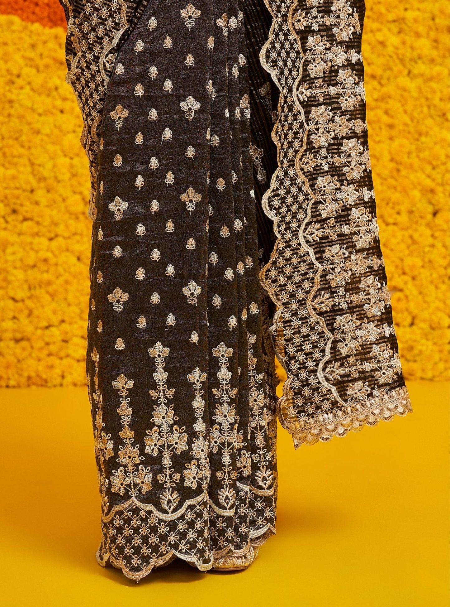 Khairiyat Banarsi + Royal Tissue Black Saree