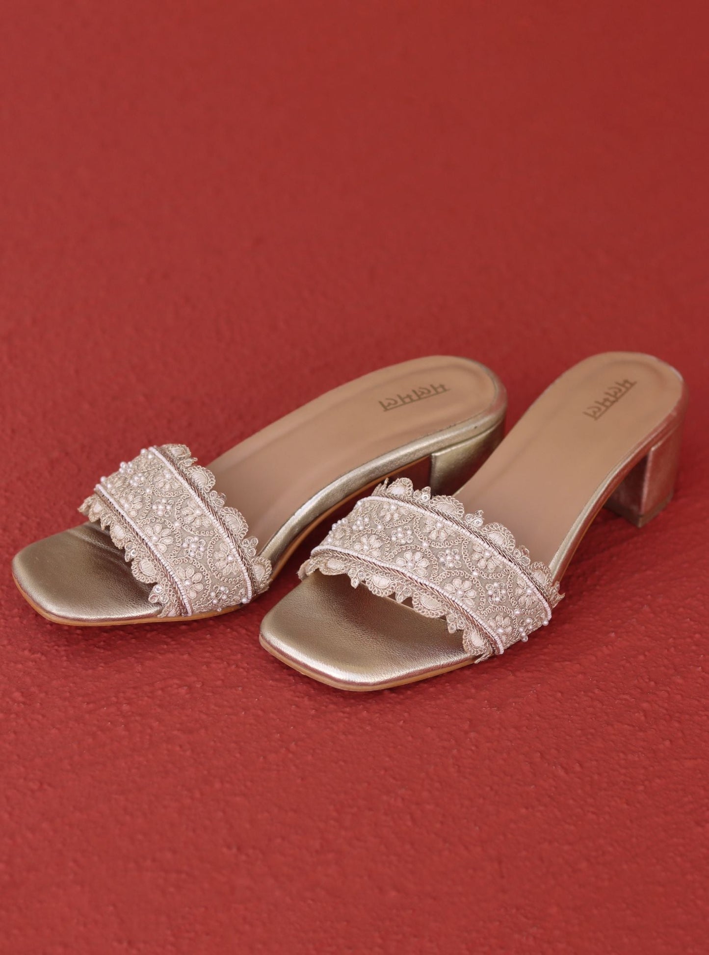 Kshipra Gold Vegan Block Heel