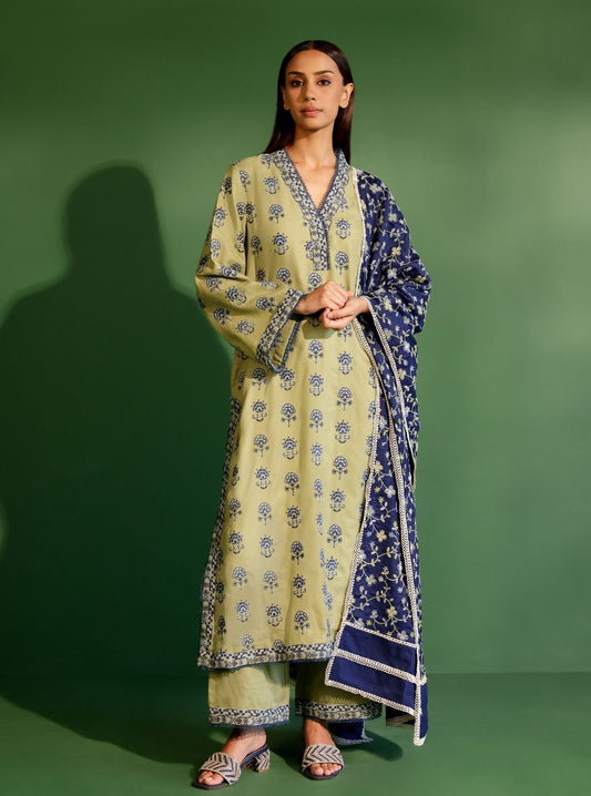Harlow Wool Green Kurta Set