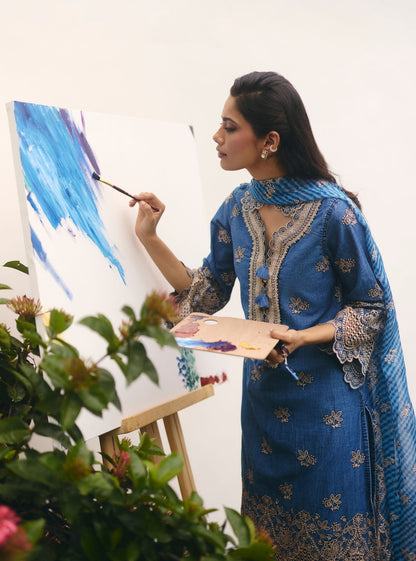 Luri Denim Kurta Set