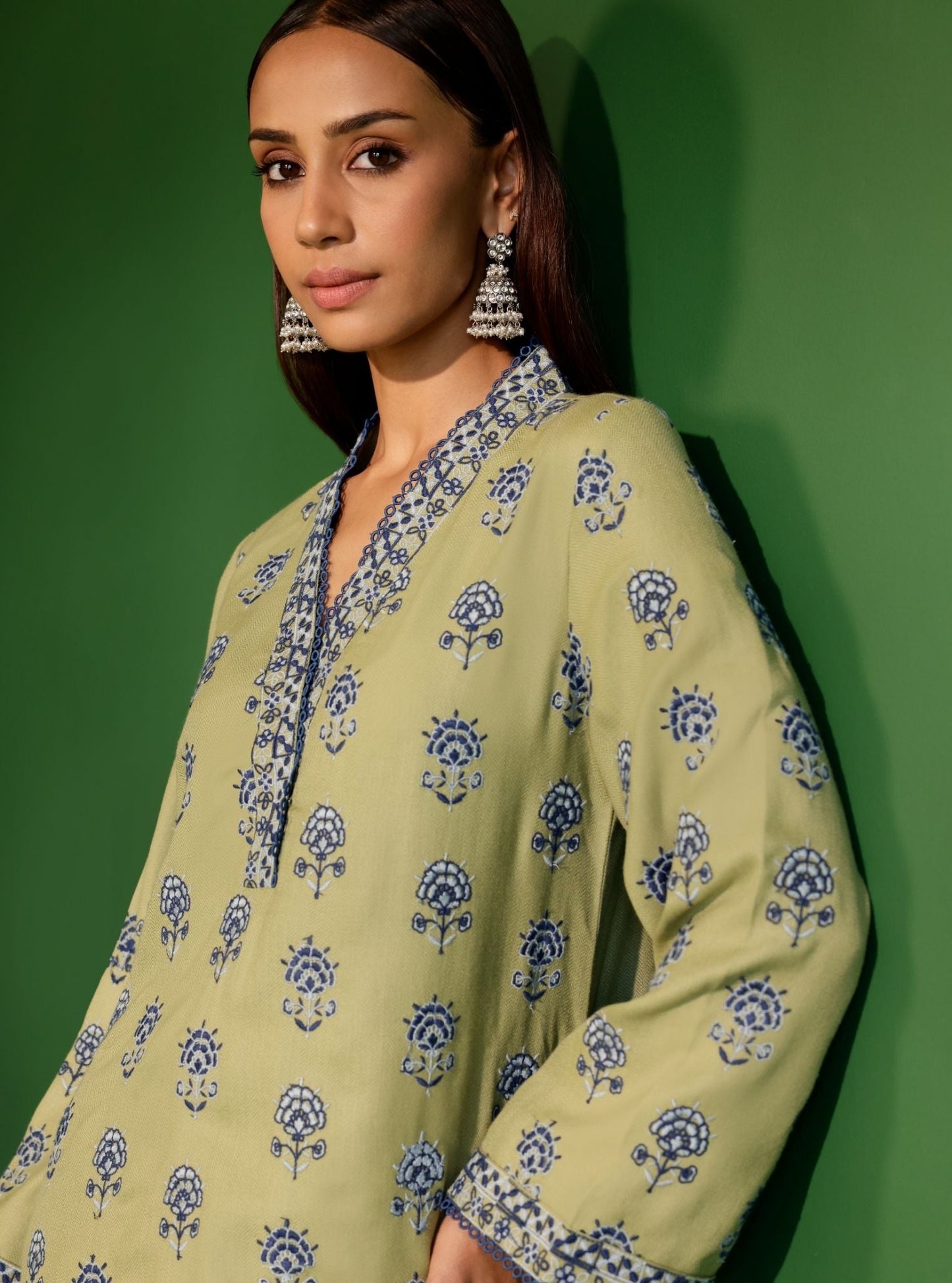 Harlow Wool Green Kurta Set