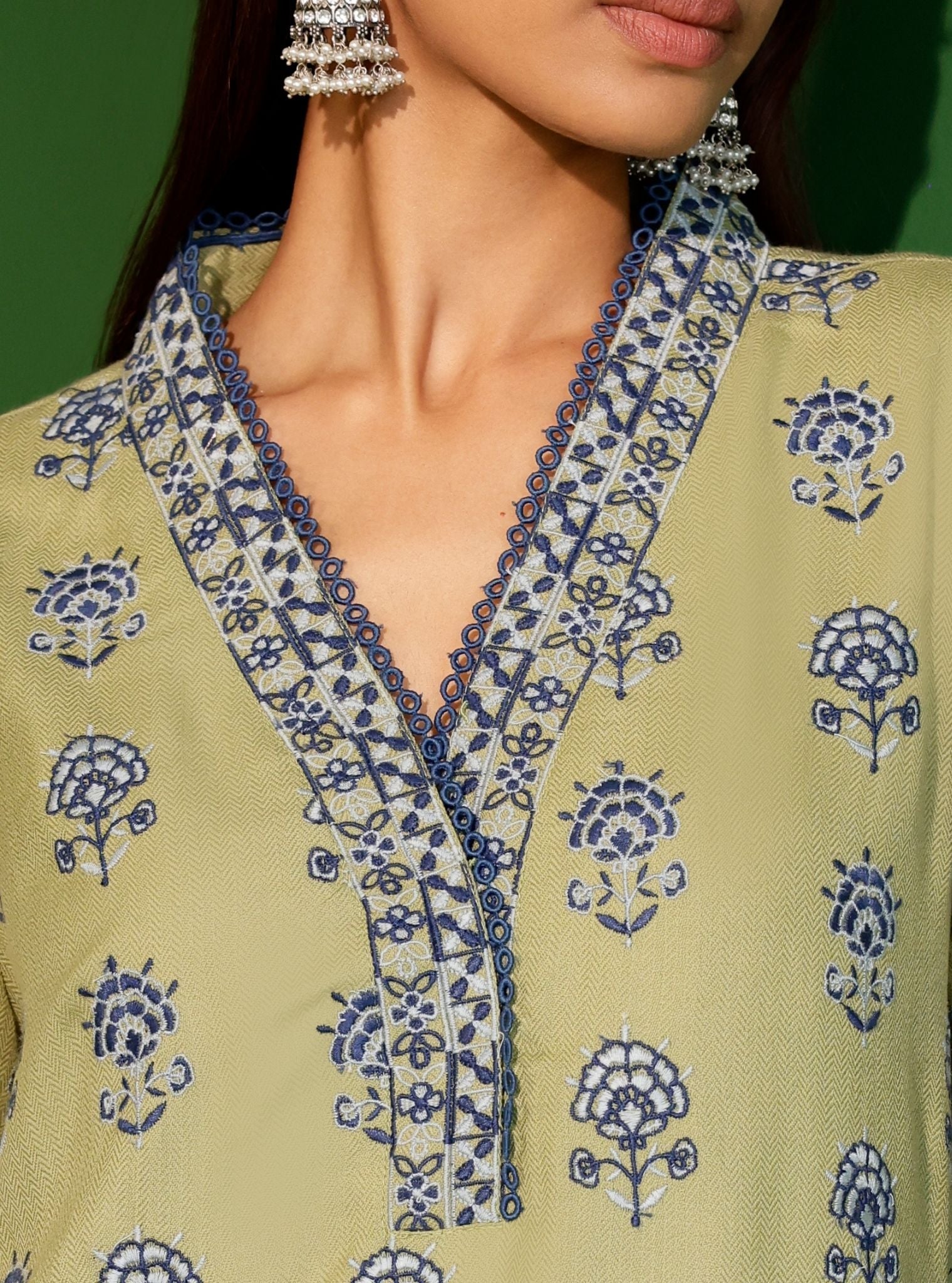 Harlow Wool Green Kurta Set