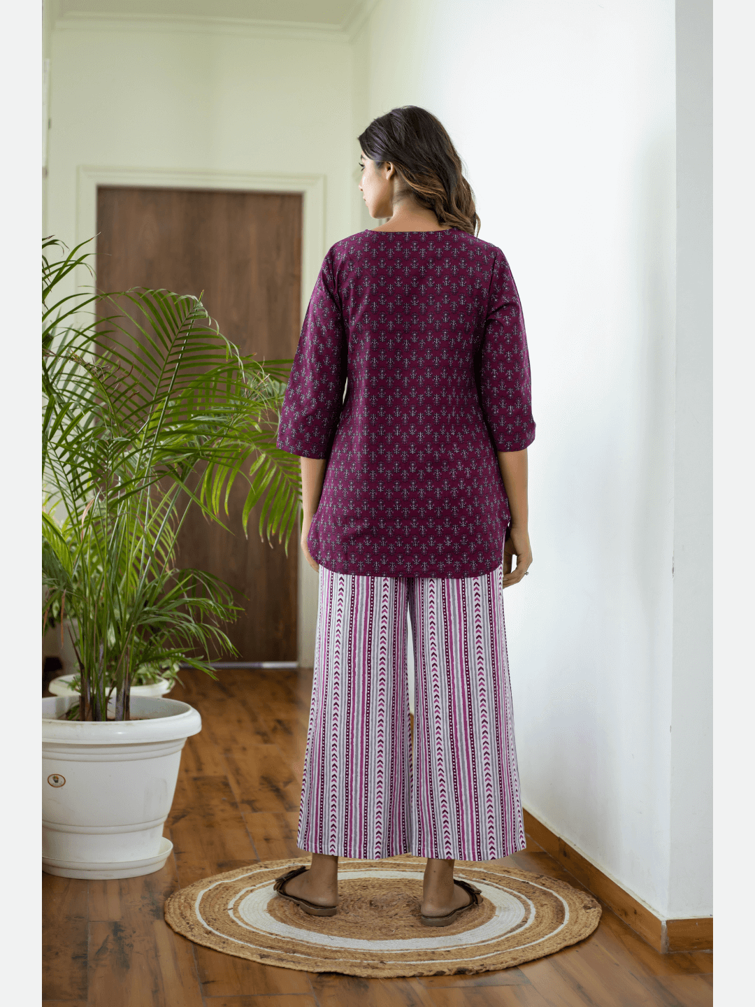 Wine Cotton Loungewear