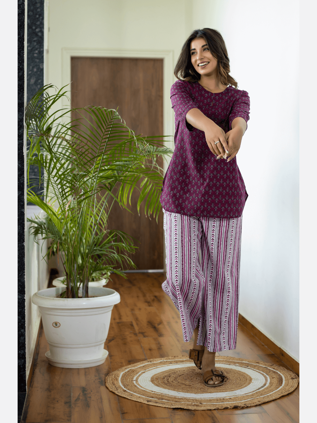 Wine Cotton Loungewear