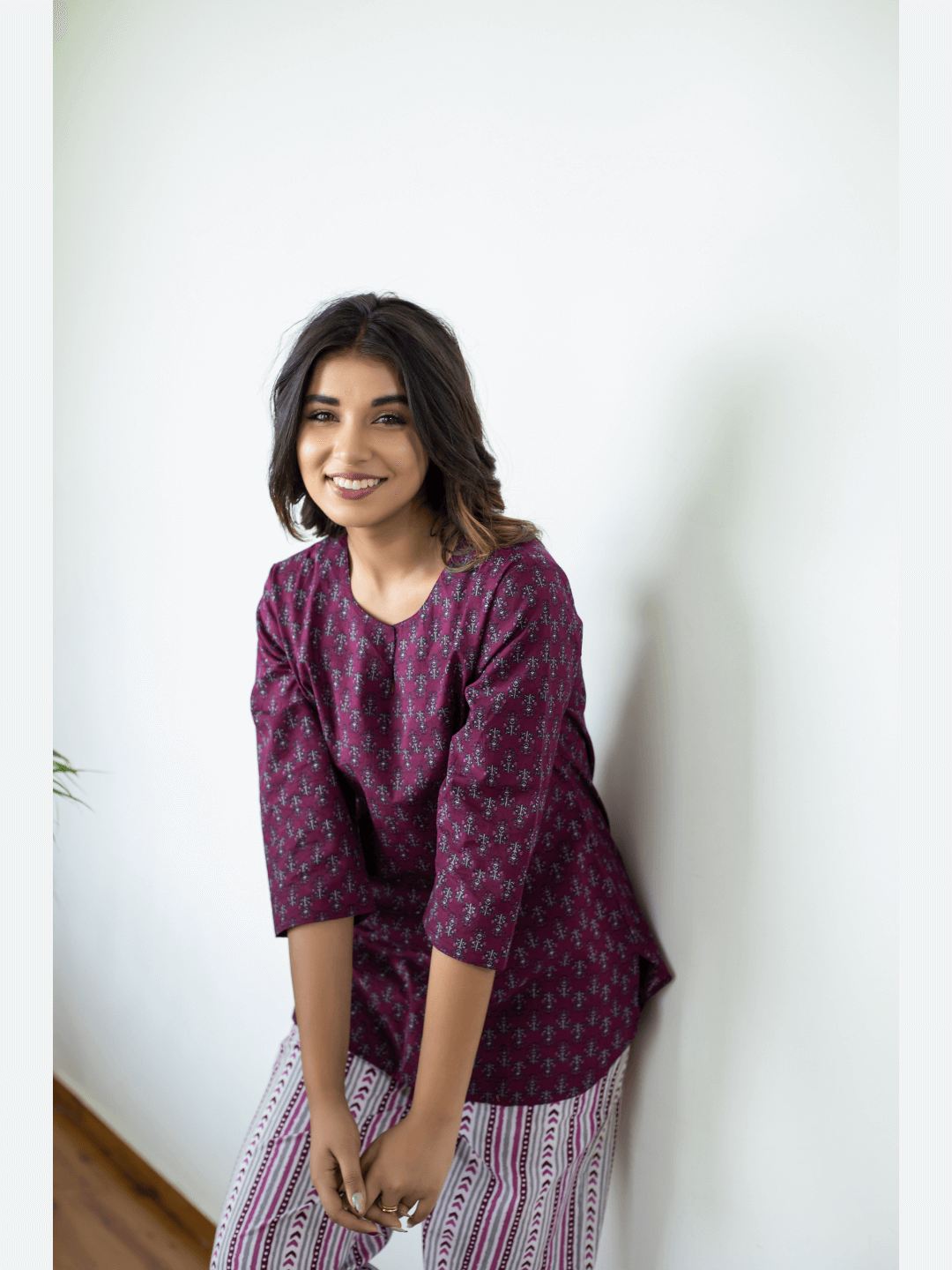 Wine Cotton Loungewear